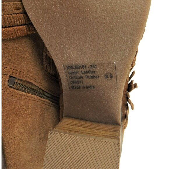 Womens Brown Ankle Boots Naughty Monty Zippers Tassels size 8.5 NWOB   JH990 - Picture 5 of 6